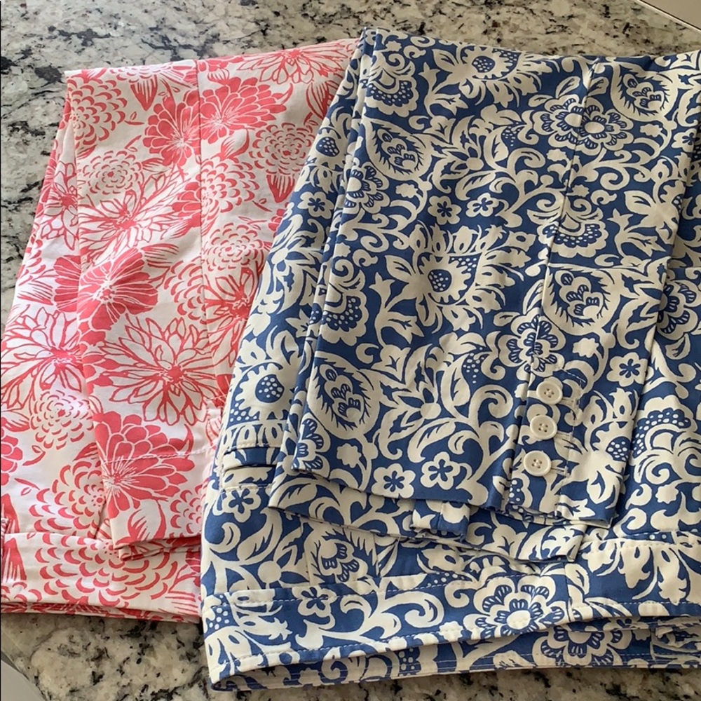 Talbots Capri pants pink size 6 and blue size 8.